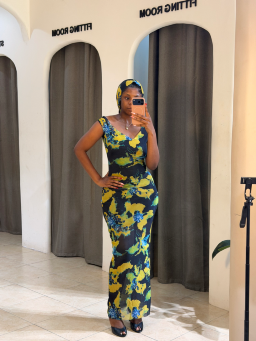 Evergreen Floral Dress 